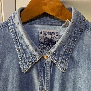 Vintage Studded Denim Shirt by Andrews Blues